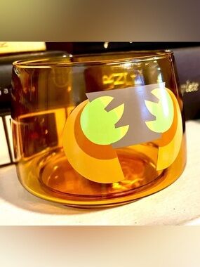 Star Wars Grogu Hands Amber Orange Glass by JoyJolt Candle Votive Drinking Glass